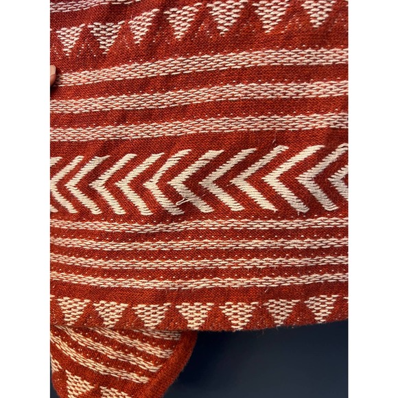 Lucky Brand Aztec Terra Cotta Orange open waterfall cardigan - Picture 5 of 7